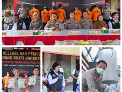 POLRES ASAHAN GELAR PRESS RELEASE DAN MUSNAHKAN 37 KG LEBIH SABU HASIL UNGKAPAN KASUS NARKOTIKA