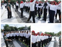 Dandim 0208/Asahan Berikan Motivasi Kepada Anggota Paskibra Kota Tanjung Balai Yang Sedang Berlatih di Bawah Terik Matahari