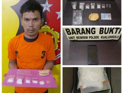 Di depan Alun-alun Aek Kanopan,Bawa 30.35 gram Sabu,Seorang Pria di Ringkus Tim Opsnal Polsek Kualuh Hulu