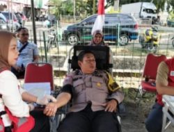 Waka Polsek Kualuh Hulu ; IPTU P. Sirait Pimpin Personel Gelar Donor Darah Untuk Kemanusiaan Bersama PMI