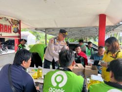 Aksi Solidaritas Driver Ojol di Asahan Berjalan Damai, Polres Asahan Bagikan Bingkisan