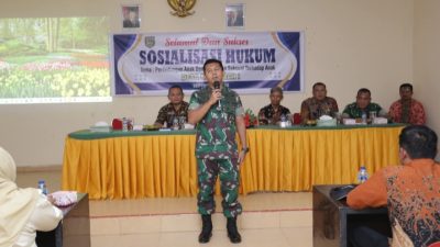 Dandim 0208 Asahan Jadi Pemateri Sosialisasi Hukum Perlindungan Anak di Desa Sei Kamah I
